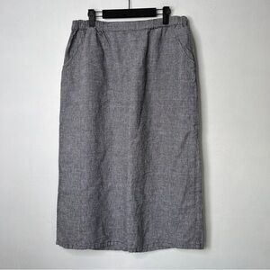 Flax Charcoal Midi Skirt